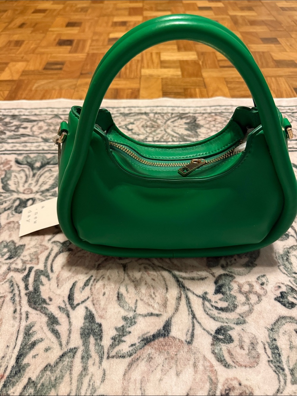 a new day Vibrant Green Curved Top-Handle Shoulder Bag